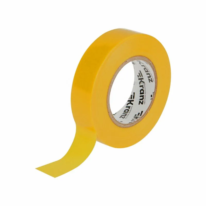 Изолента ПВХ 0,13х19мм, 25м, желтая KRANZ - Фото 3
