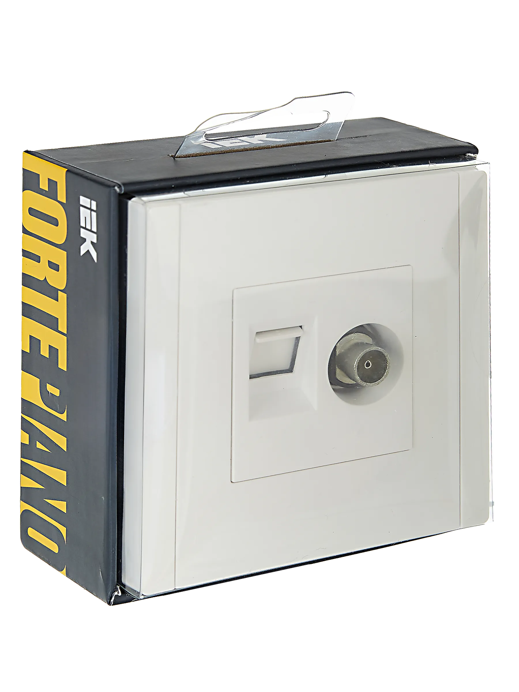 FORTE&PIANO Розетка двойная TV+RJ45 кат.6 FP237 белый IEK - Фото 2