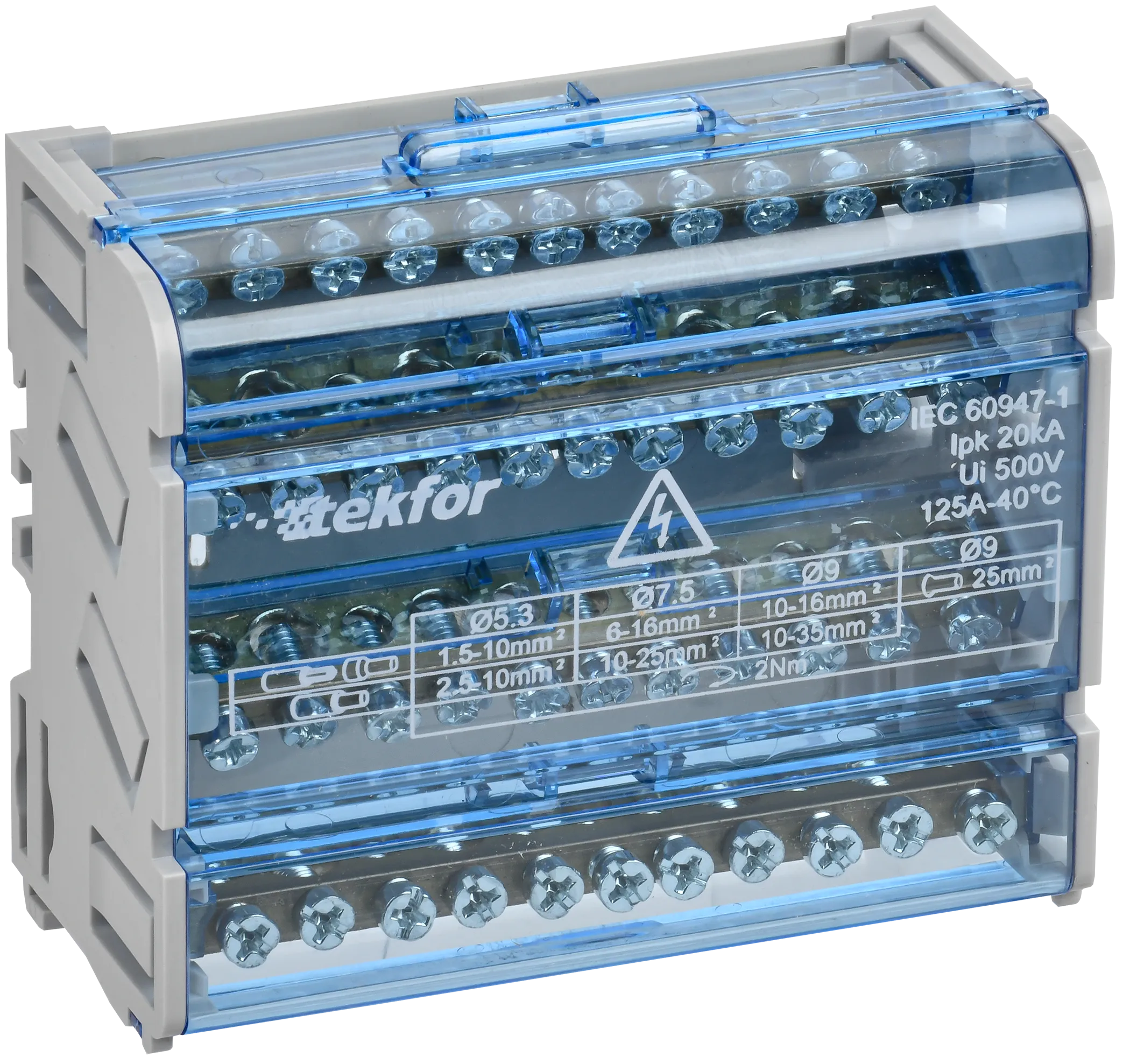 TEKFOR Шины на DIN-рейку (кросс-модуль) ШНК 4х11 3L+PEN IEK TF-DN10-4-11-125