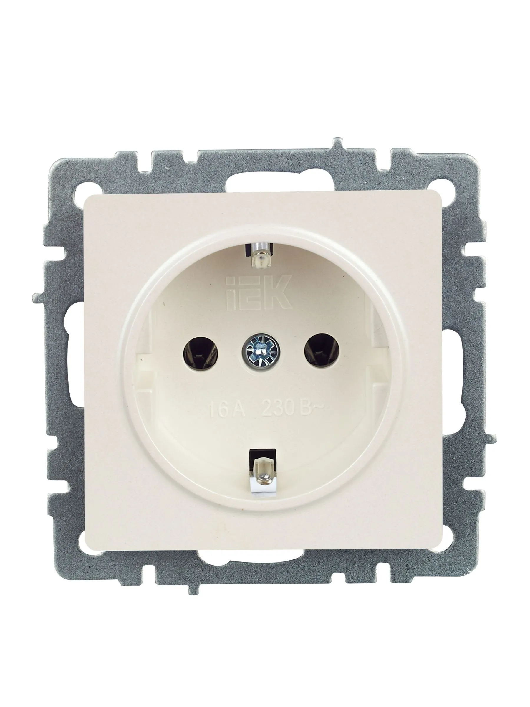 BRITE Розетка 1-местная с заземлением без защитных шторок 16А РС11-1-0-БрЖ жемчуг IEK - Фото 6