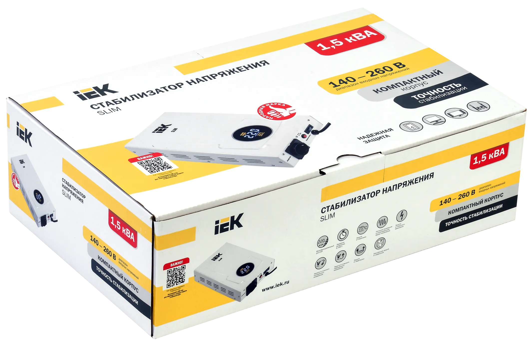 Стабилизатор напряжения настенный SLIM 1,5кВА IEK - Фото 2