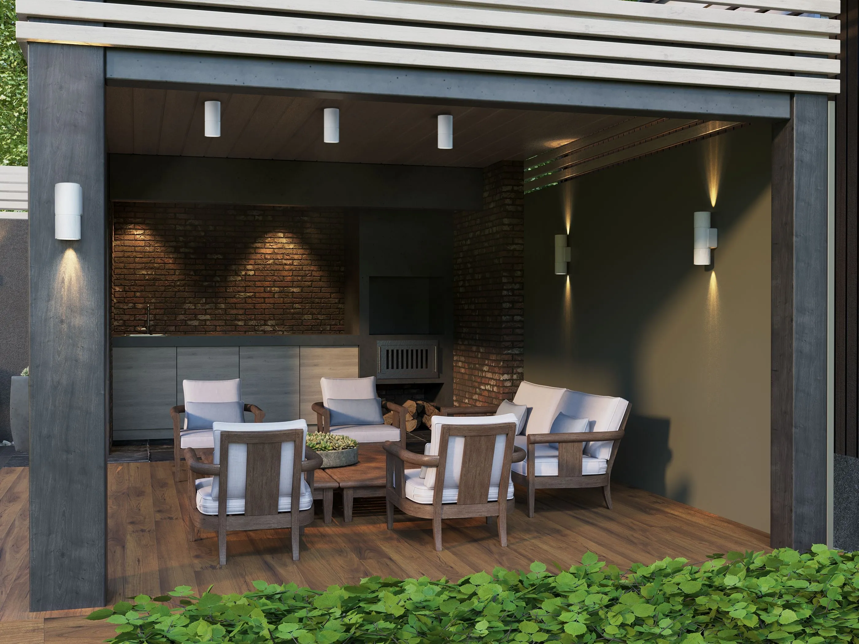 LIGHTING Светильник уличный 5108 настенный под лампу 2хGU10 IP65 белый IEK - Фото 4