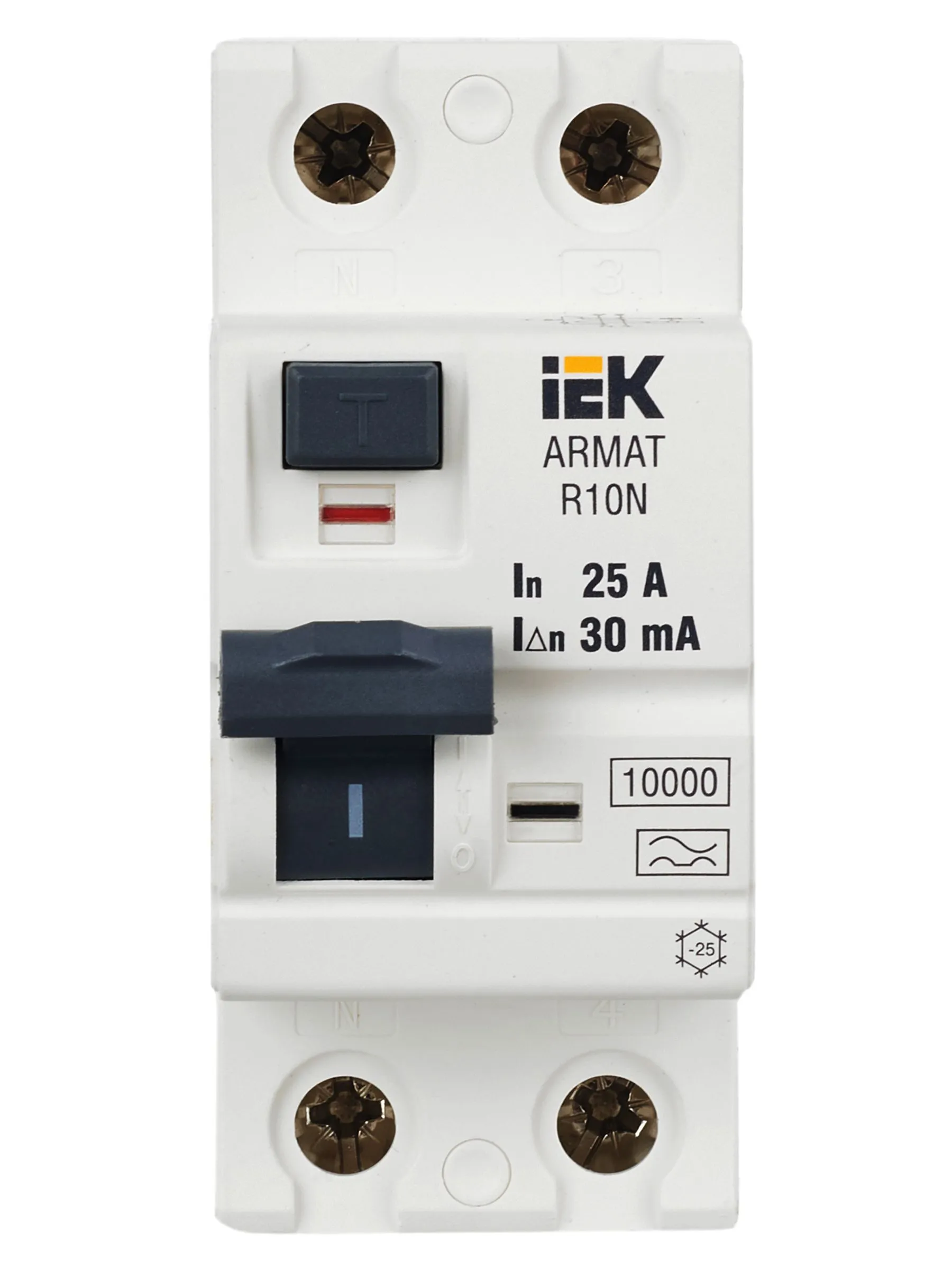 ARMAT Выключатель дифференциального тока R10N 2P 25А 30мА тип A IEK - Фото 5