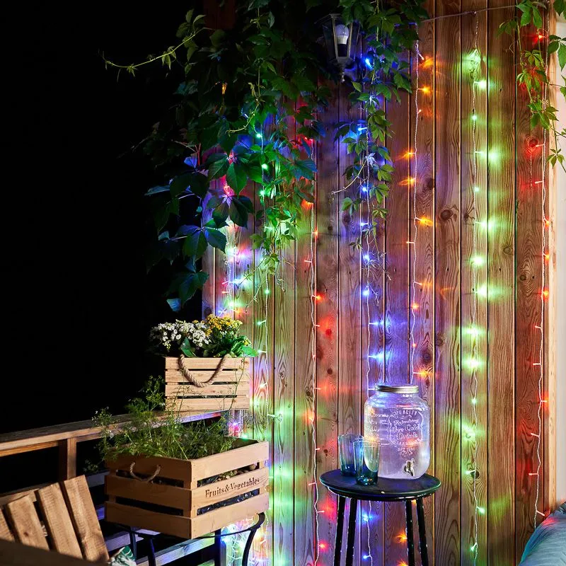 Гирлянда Светодиодный Дождь 2x3 м, свечение с динамикой, прозрачный провод, 230 В, диоды Мультиколор - Фото 3