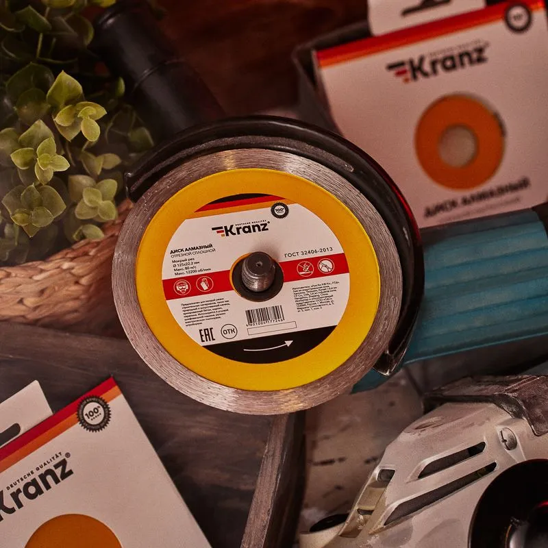 Диск алмазный отрезной сплошной 125x22,2x1,8x10мм KRANZ - Фото 2