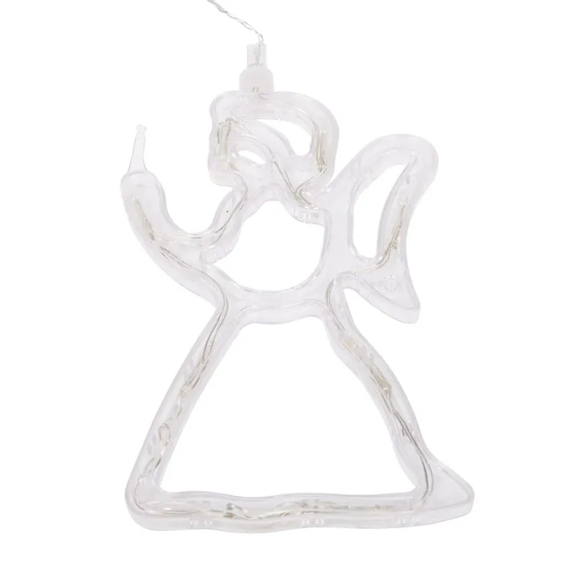 Фигура светодиодная Ангелок на присоске с подвесом, цвет ТЕПЛЫЙ БЕЛЫЙ - Фото 3