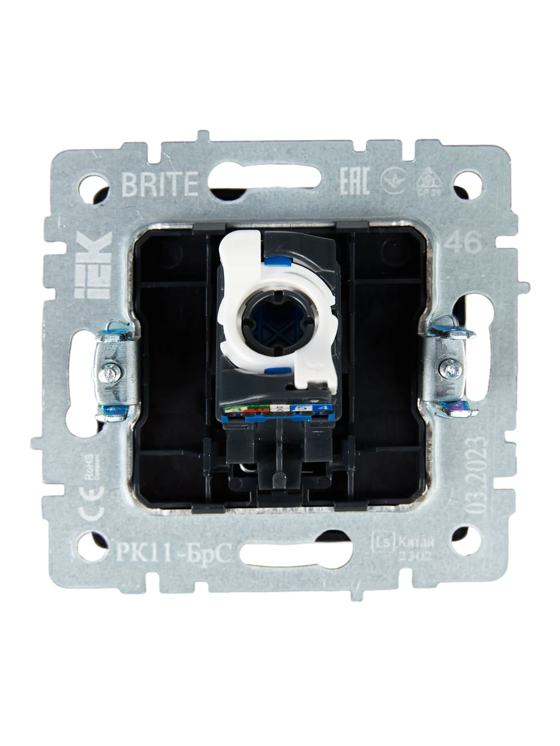 BRITE Розетка компьютерная RJ45 кат.6 РК11-БрС сталь IEK - Фото 4