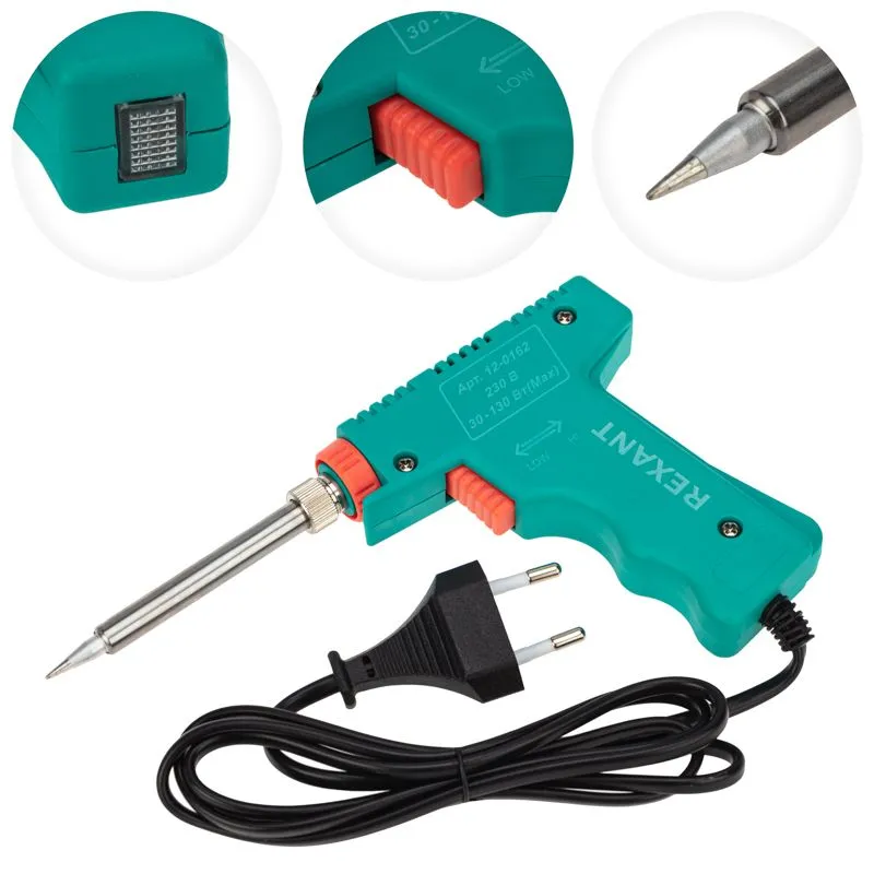Паяльник-пистолет двухрежимный с керам. нагревателем, серия МАСТЕР, 30/130Вт, 230В REXANT - Фото 3