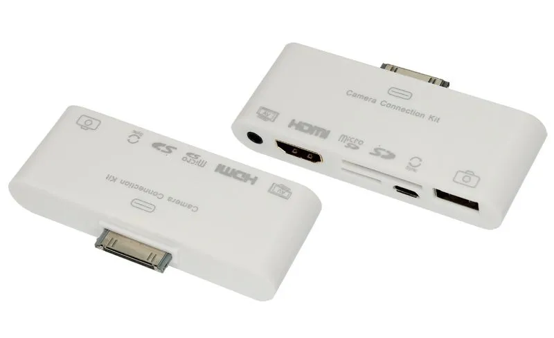 AV адаптер 6 в 1 для iPhone 4/4S на HDMI, USB, microSD, SD, 3.5 мм, microUSB
