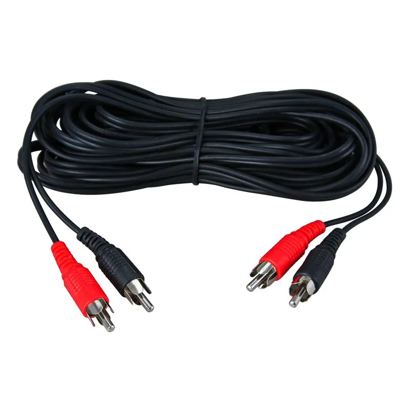 Шнур 2 RCA - 2 RCA, 5м, черный REXANT - Фото 2