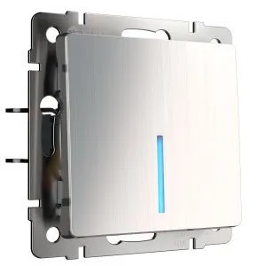 Выключатель одноклавишный с подсветкой (глянцевый никель) Werkel W1110102