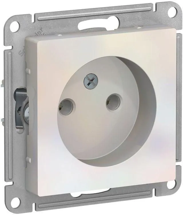 Розетка 1-м СП AtlasDesign 16А IP20 без заземл. без защ. шторок механизм жемчуж. SE ATN000441