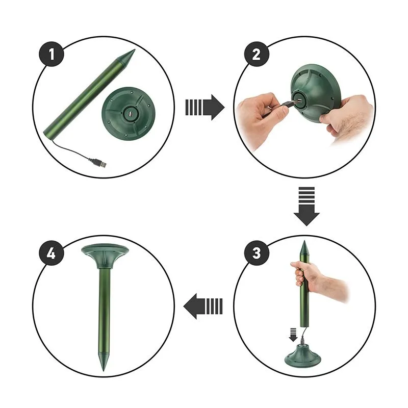 Ультразвуковой отпугиватель кротов R 30м на солнечной батарее REXANT - Фото 3