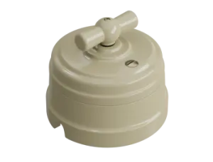 Выключатель ретро фарфоровый поворотный перекрестный (в компл с подъемн рамкой D70x60), цвет - GE70402-02