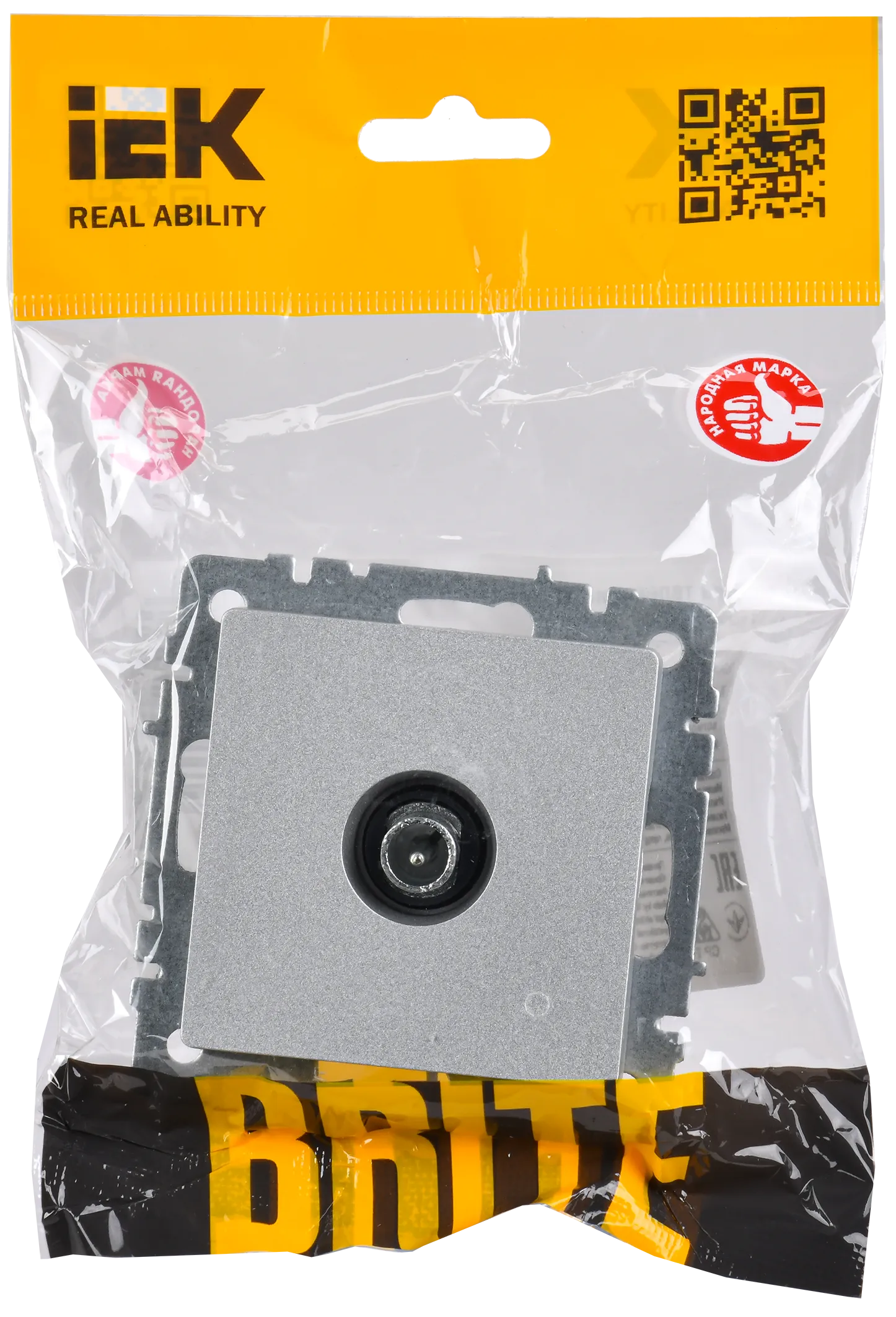 BRITE Розетка TV проходная РТВ10-0-БрА алюминий IEK - Фото 2