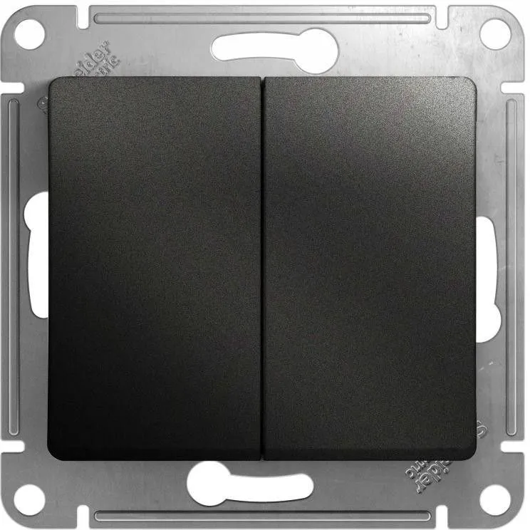 Выключатель 2-кл. СП Glossa 10А IP20 (сх. 5) 10AX механизм антрацит SE GSL000751