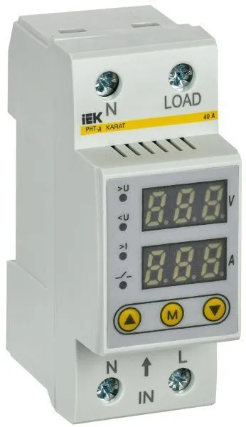 Реле напряжения и тока РНТ-д однофазное 36мм 40А IEK IVC21-1-40