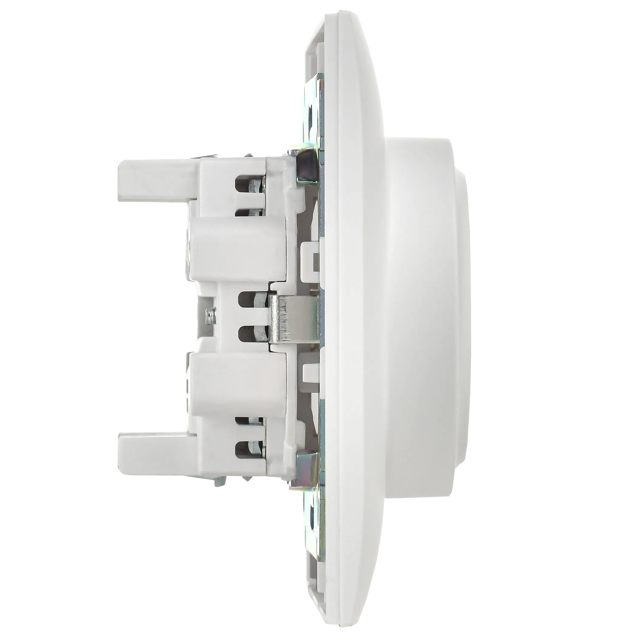 SKANDY Розетка 2-местная с заземлением без защитных шторок 16А в сборе SK-R08W арктический белый IEK - Фото 3