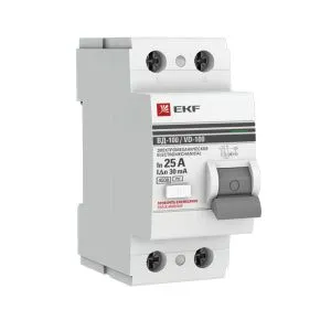 УЗО ВД-100 2P 25А 30мА тип (АС) эл-мех EKF PROxima elcb-2-25-30-em-pro