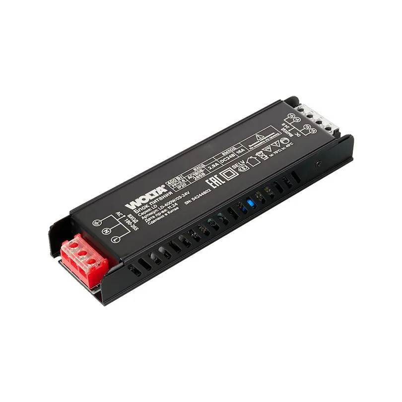 Блок питания WOLTA LD-400W/03-24V 400Вт 24В IP20 LD-400W/03-24V