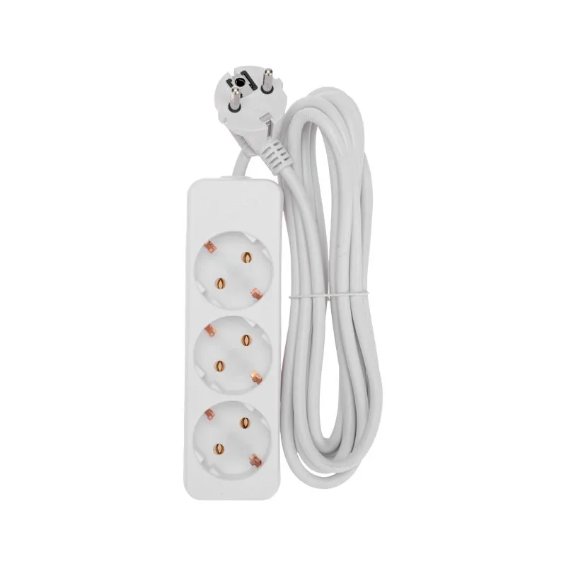 Удлинитель 3 гнезда, 3м, 3х0,75мм², с/з, белый  PROconnect - Фото 3