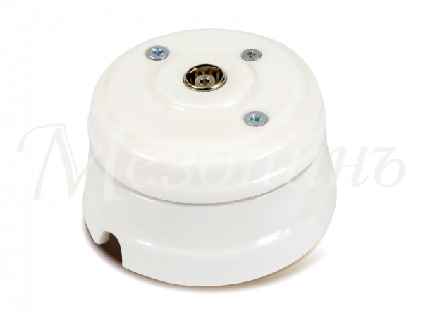 Розетка ретро TV (SAT) оконечная (в комплекте с подъемной рамкой D70x45), цвет - белый, коллекция "Н