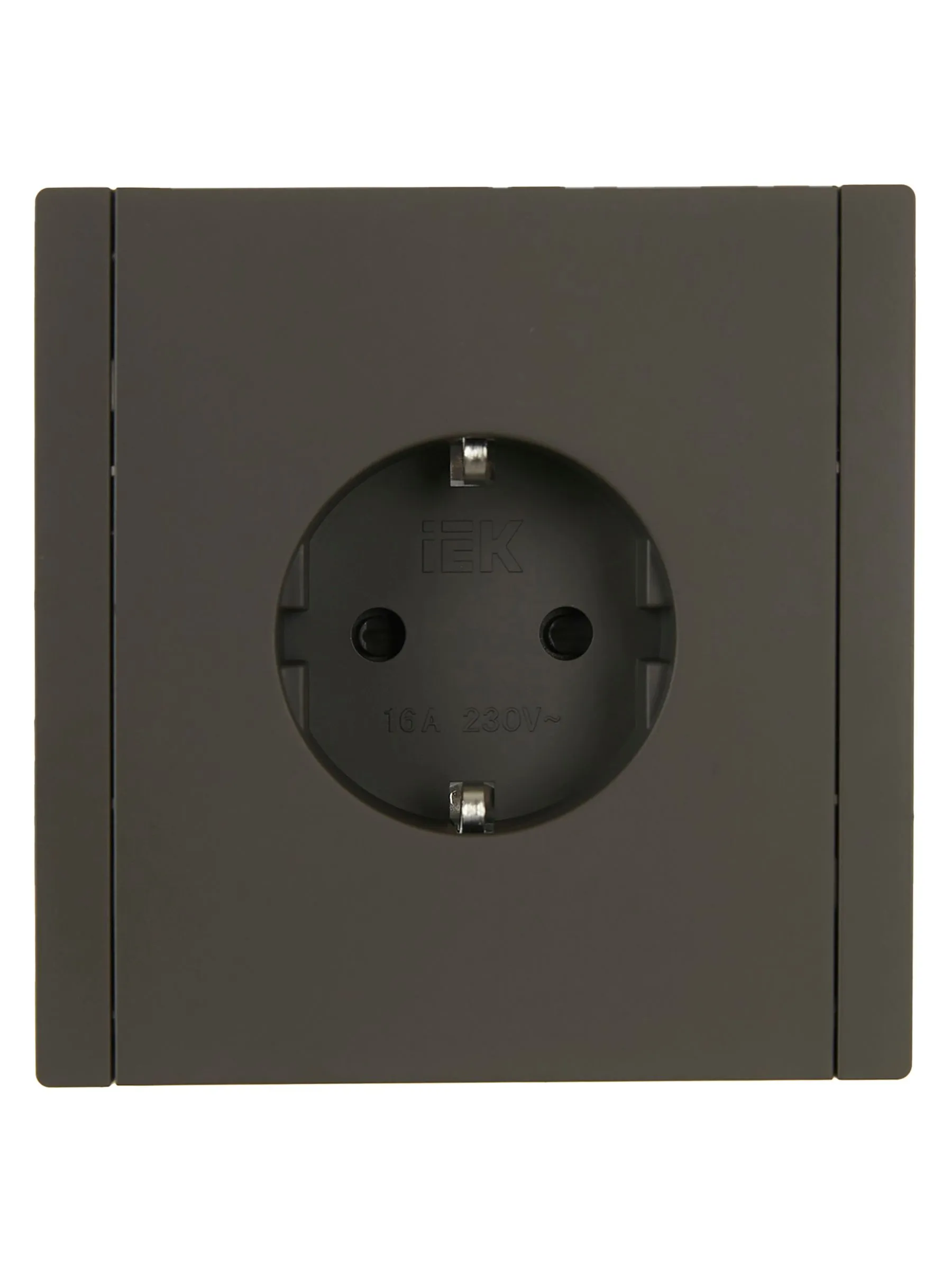 FORTE&PIANO Розетка 1-местная с заземлением с защитными шторками безвинтовое крепление 16А FP313 серый IEK - Фото 3