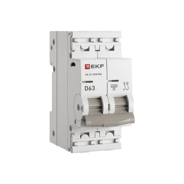 Авт. выкл. ВА 47-63N MA 2P 63А (D) 6кА без тепл. расцепит. PROXIMA EKF M63MA6263D