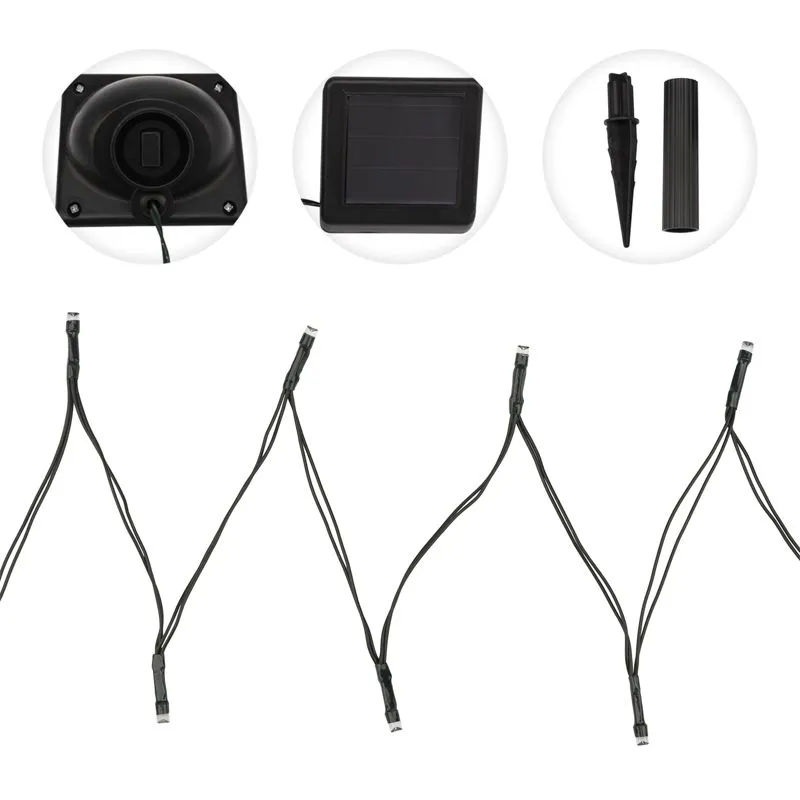 Гирлянда садовая (каскад) Летний Дождь 6,9м, 6500К с аккумулятором и выносной солнечной панелью LAMPER - Фото 3