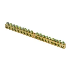 Шина PEN "ноль-земля" (6x9мм) 18 отв. латунь крепеж по центру EKF sn0-63-18