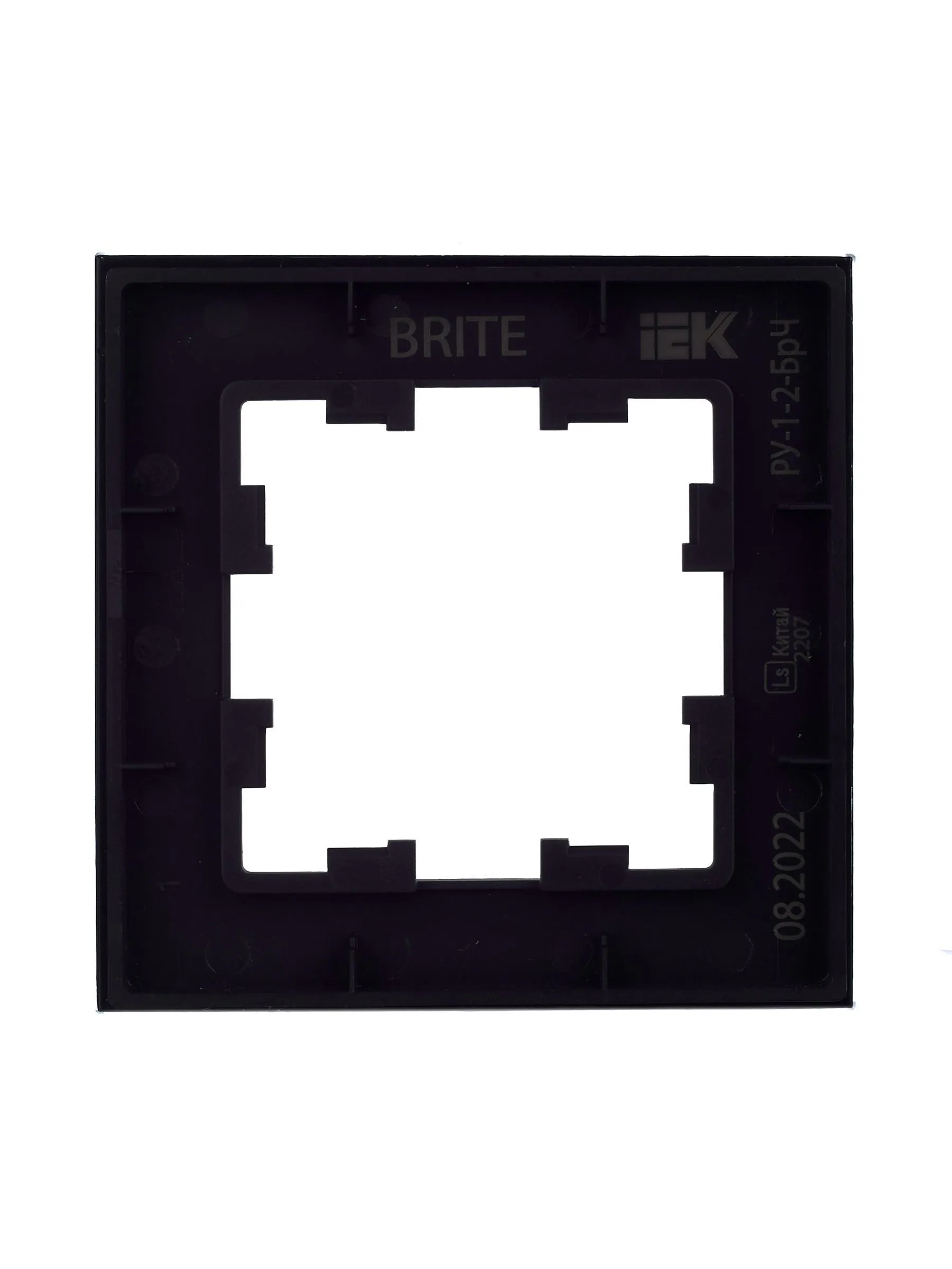 BRITE Рамка 1 -местная РУ-1-2-БрЧ стекло черный IEK - Фото 4
