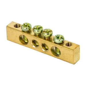 Шина PEN "ноль-земля" (8x12мм) 4 отв. латунь крепеж по краям EKF sn0-125-4-k