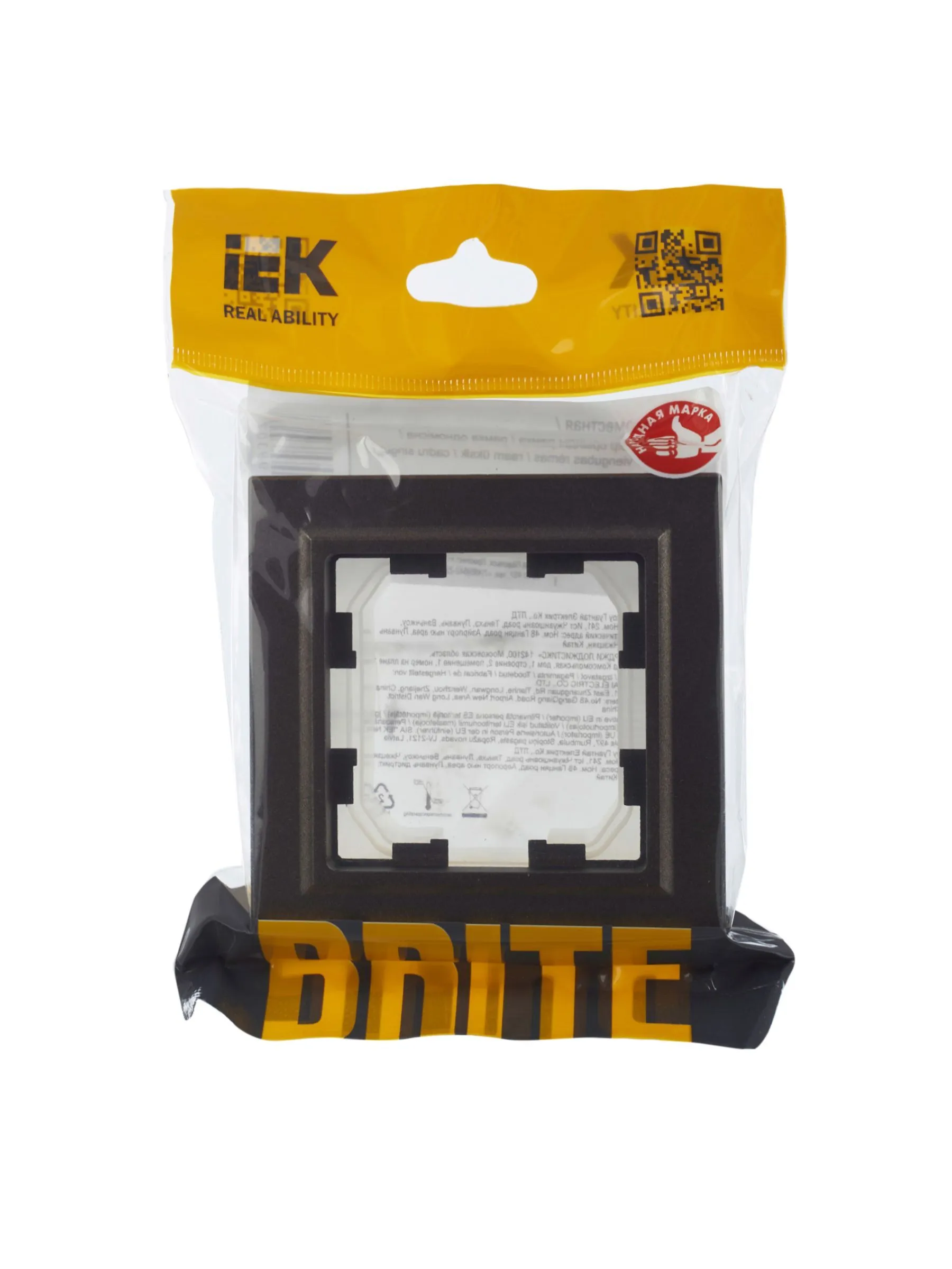 BRITE Рамка 1-местная IP44 РУ-1-БрТБ-44 темная бронза IEK - Фото 6