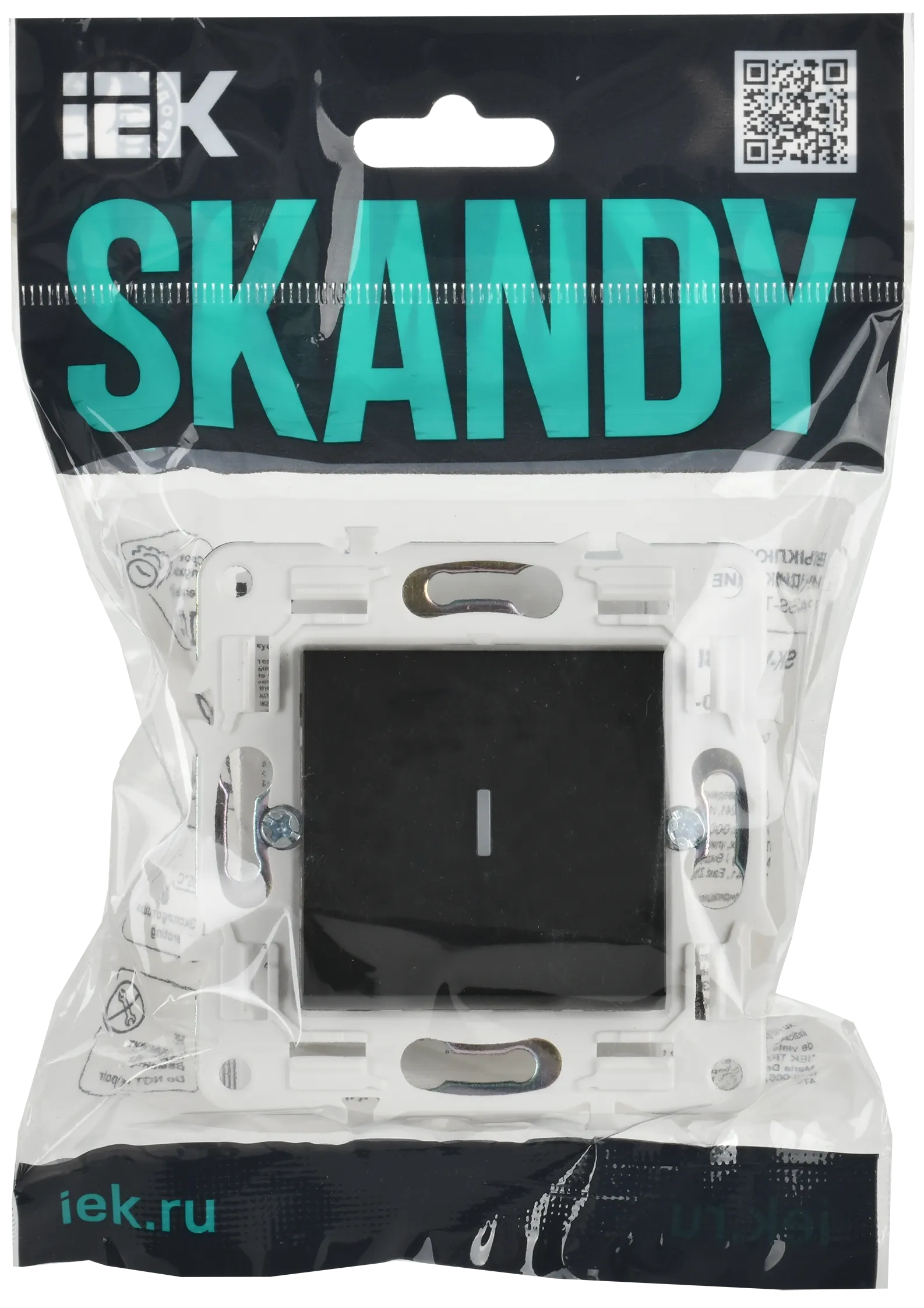 SKANDY Выключатель 1-клавишный проходной с индикацией 10А SK-V08Bl черный IEK - Фото 2