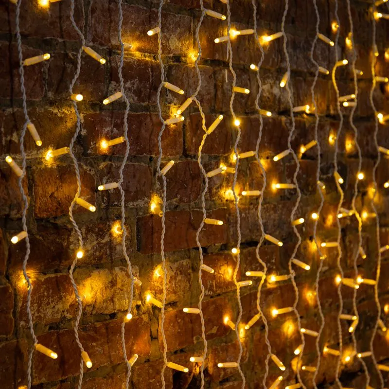 Гирлянда светодиодная Занавес 2х3м 600 LED ТЕПЛЫЙ БЕЛЫЙ белый ПВХ IP65 постоянное свечение 230В нужен блок 303-500-1 NEON-NIGHT