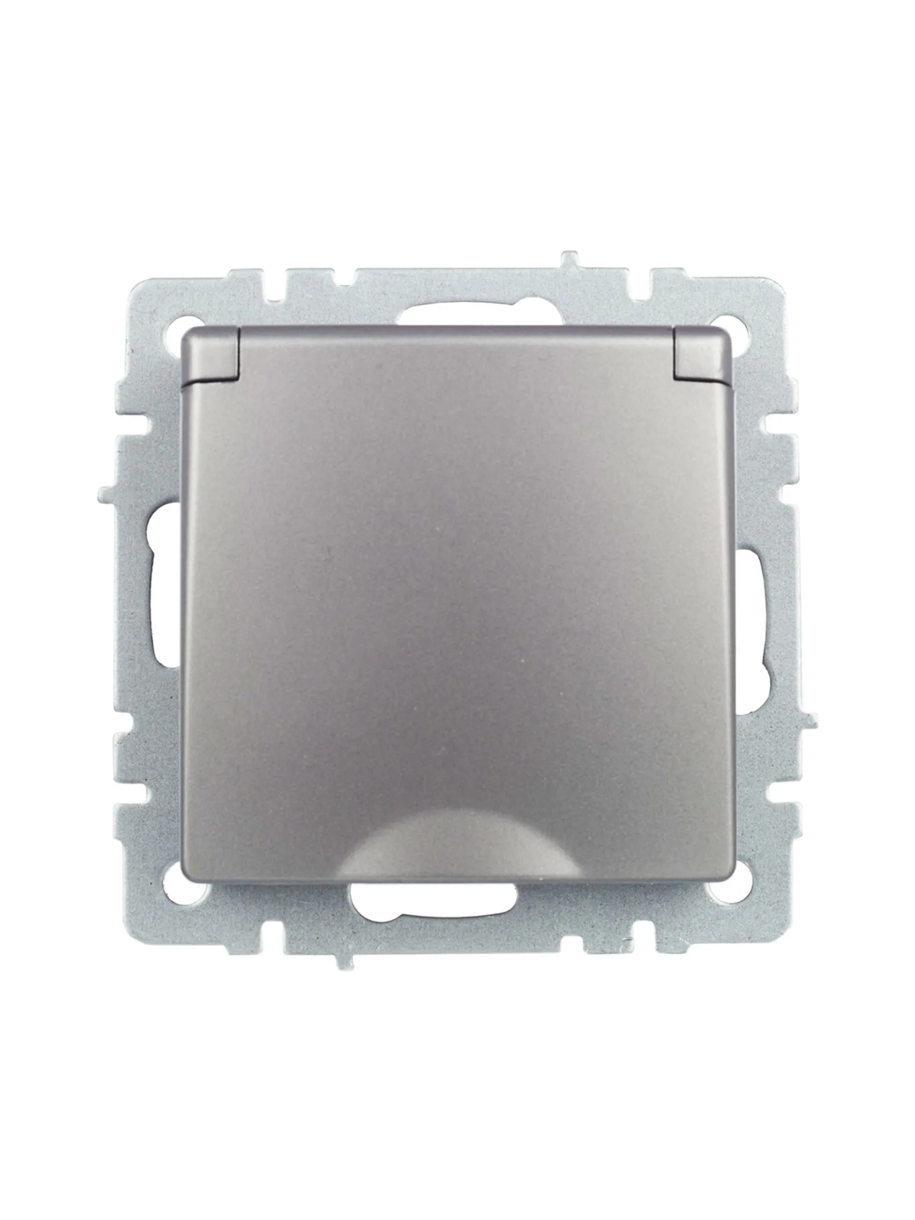 BRITE Розетка 1-местная с заземлением с защитными шторками и крышкой 16А IP20 РСбш10-3-БрС сталь IEK - Фото 10