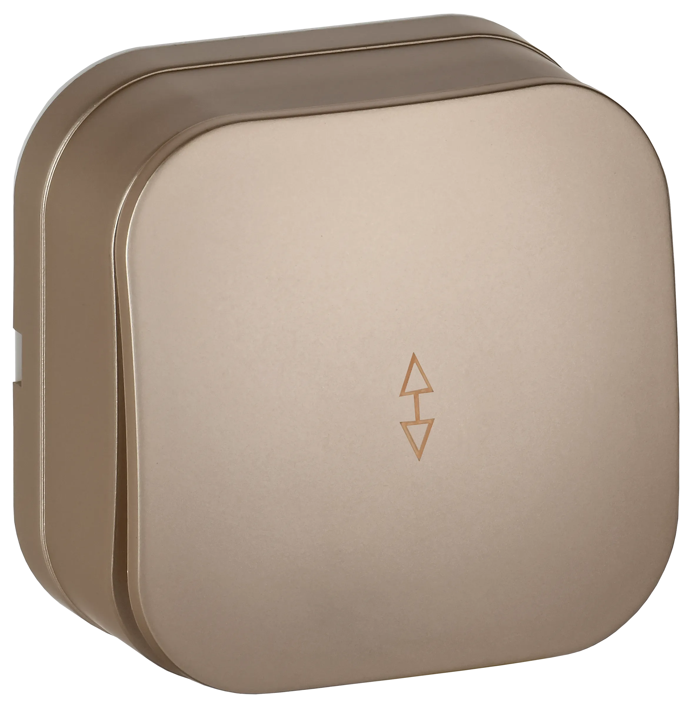 GLORY Выключатель 1-клавишный для открытой установки проходной 10А ВСп10-1-0-ХШм шампань матовый IEK