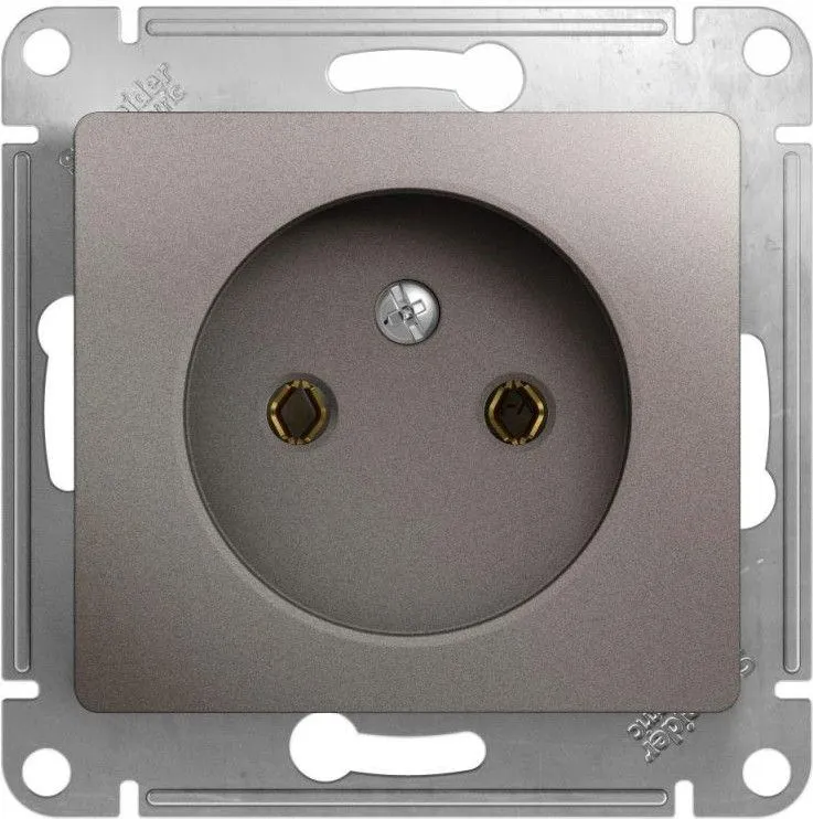 Розетка 1-м СП Glossa 16А IP20 250В без заземл. механизм платина SE GSL001241