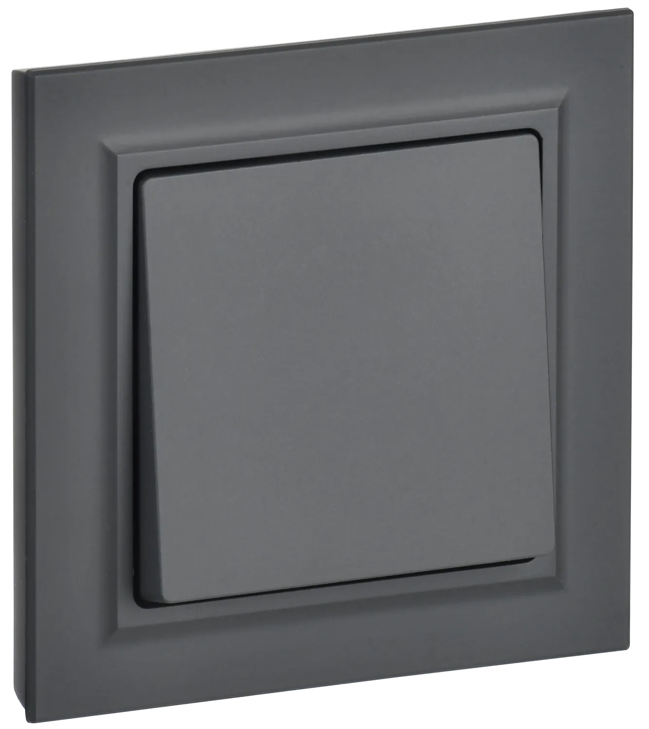 BRITE Выключатель 1-клавишный 10А в сборе ВСР10-1-0-БрГ графит IEK