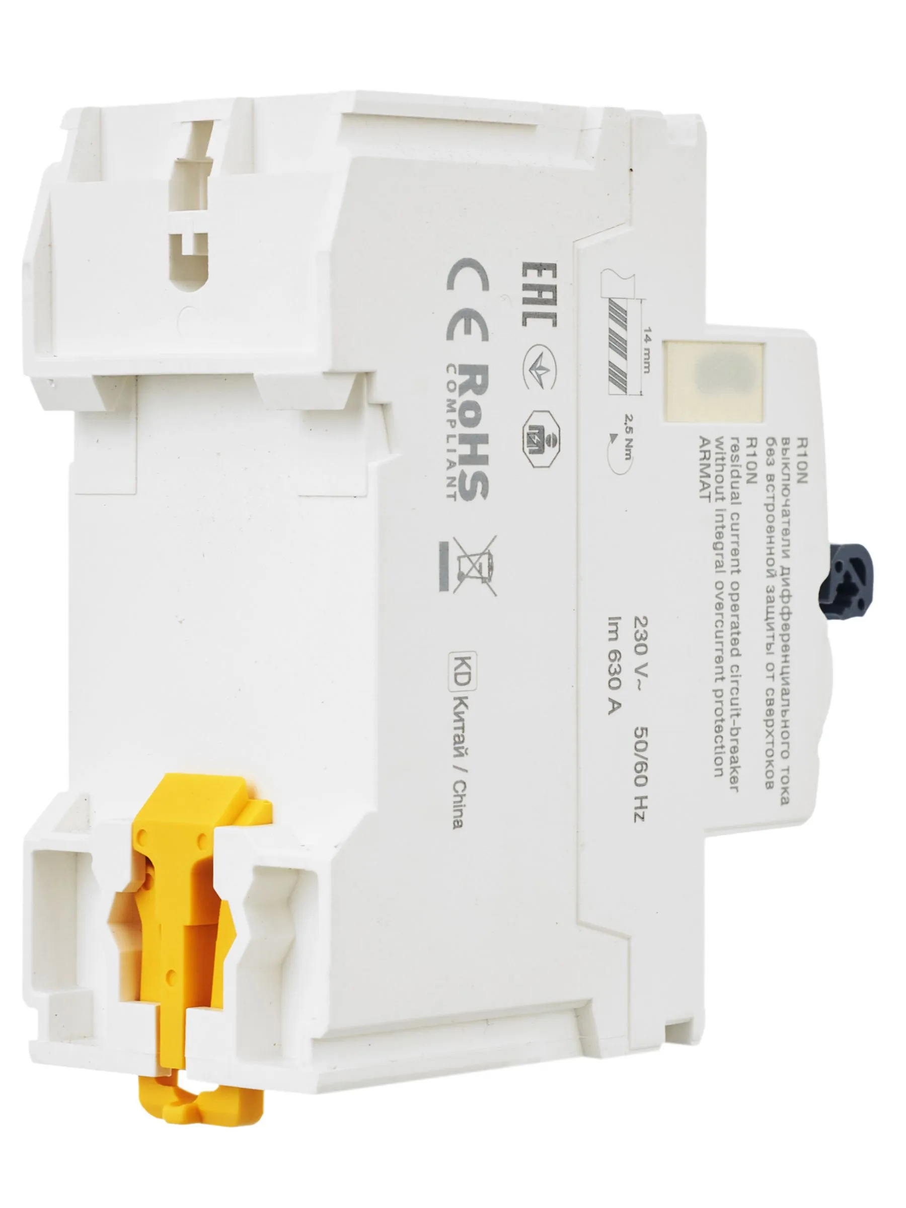 ARMAT Выключатель дифференциального тока R10N 2P 63А 30мА тип AC IEK - Фото 2