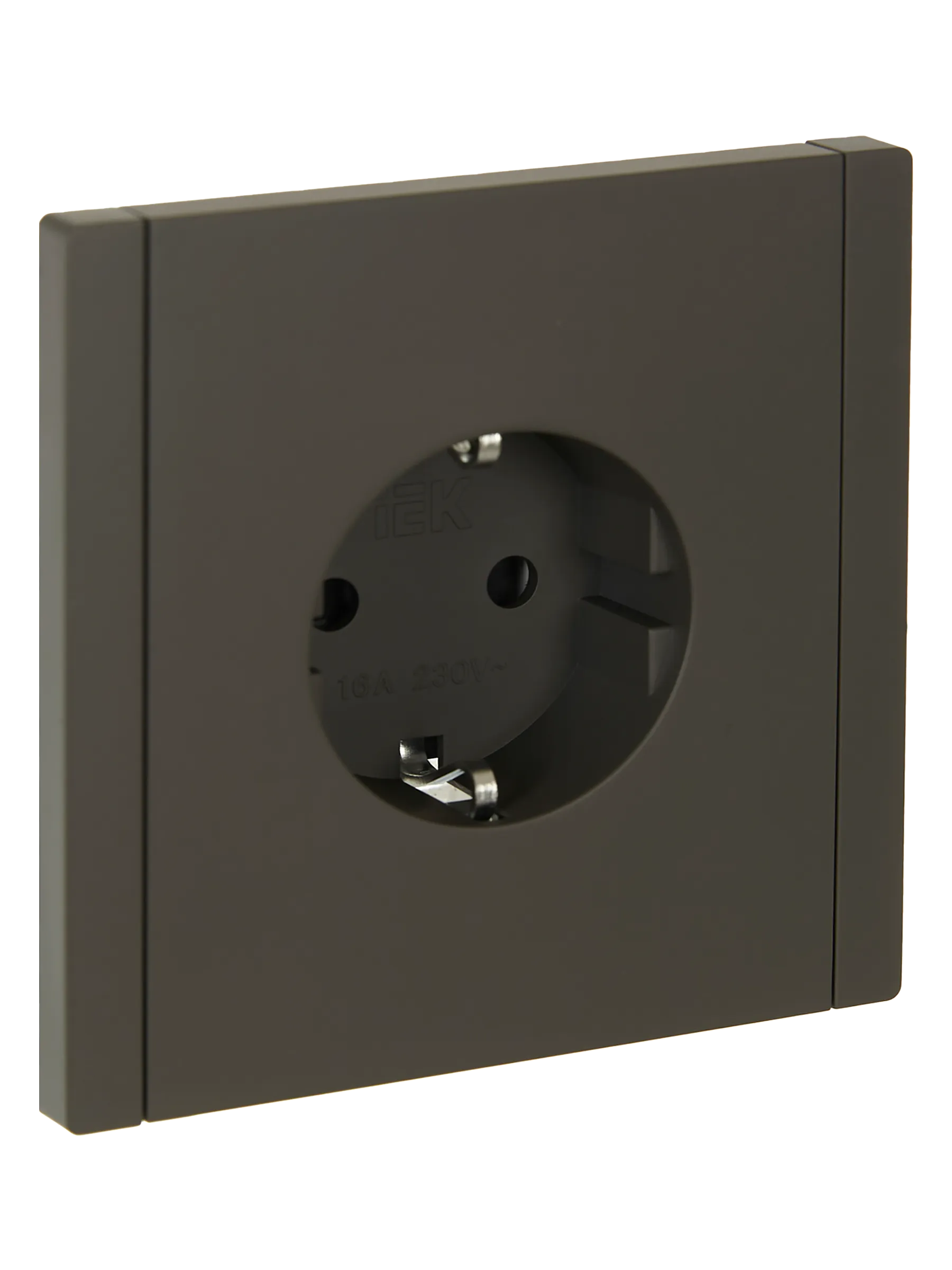 FORTE&PIANO Розетка 1-местная с заземлением с защитными шторками безвинтовое крепление 16А FP313 серый IEK FP-R14-16-1-K03