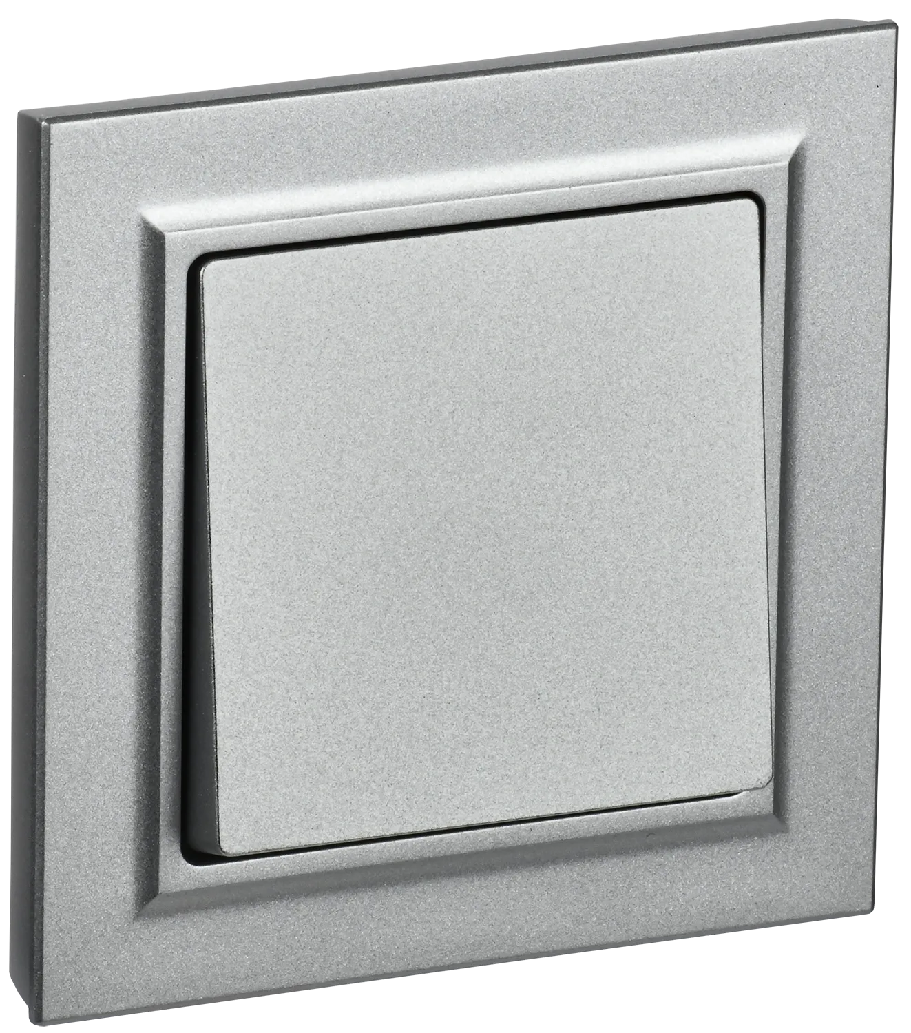 BRITE Выключатель 1-клавишный 10А в сборе ВСР10-1-0-БрА алюминий IEK BR-V10-0-10-K47-F