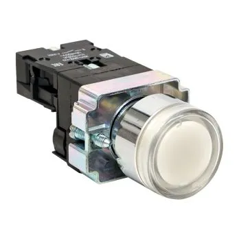 Кнопка BA21 с подсветкой 24В белая NO EKF