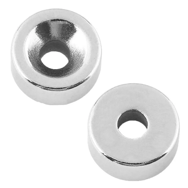 Неодимовый магнитный диск 15х5мм, с зенковкой 10х4,5мм (2 шт/уп) REXANT 72-3602