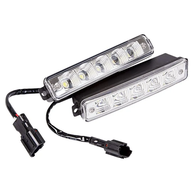 Дневные ходовые огни с боковым креплением, 10 диодов, встроенный стабилизатор, в алюминиевом корпусе LAMPER 80-1126