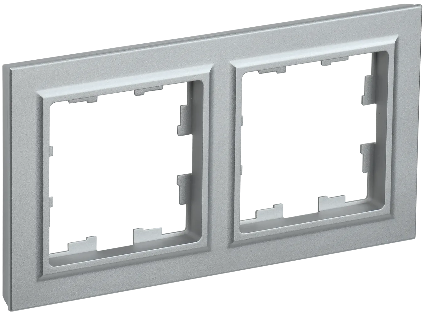 BRITE Рамка 2-местная РУ-2-БрА алюминий IEK