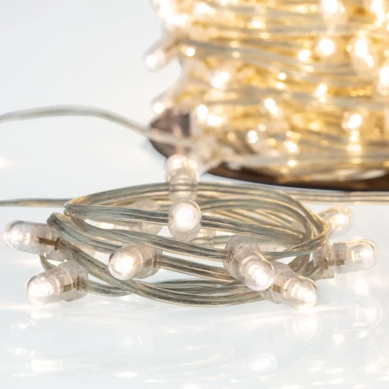 Гирлянда LED Клип-лайт 12 V, прозрачный ПВХ, 150 мм, цвет диодов Теплый белый, Flashing (Белый) - Фото 3