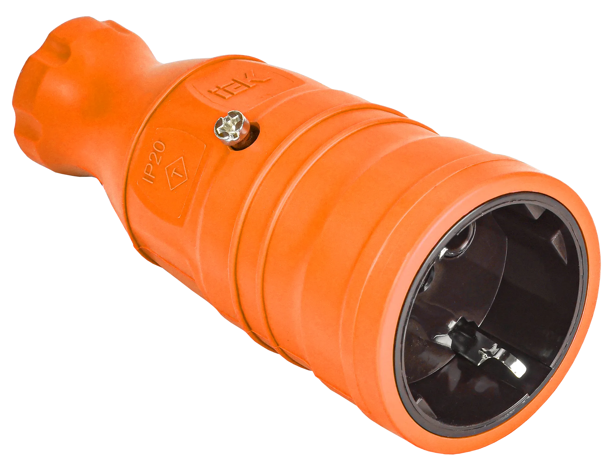 OMEGA Розетка переносная РБп14-1-0м IP20 каучук оранжевая IEK