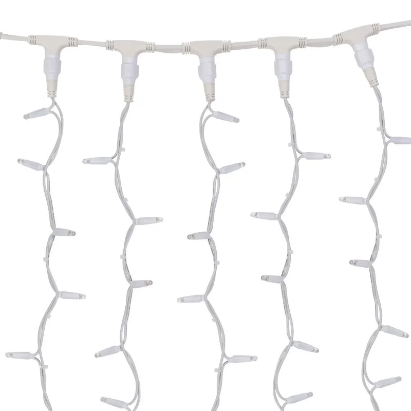 Гирлянда Светодиодный Дождь 2х3м, постоянное свечение, белый провод КАУЧУК, 230 В, диоды ЗЕЛЕНЫЕ (шн - Фото 4