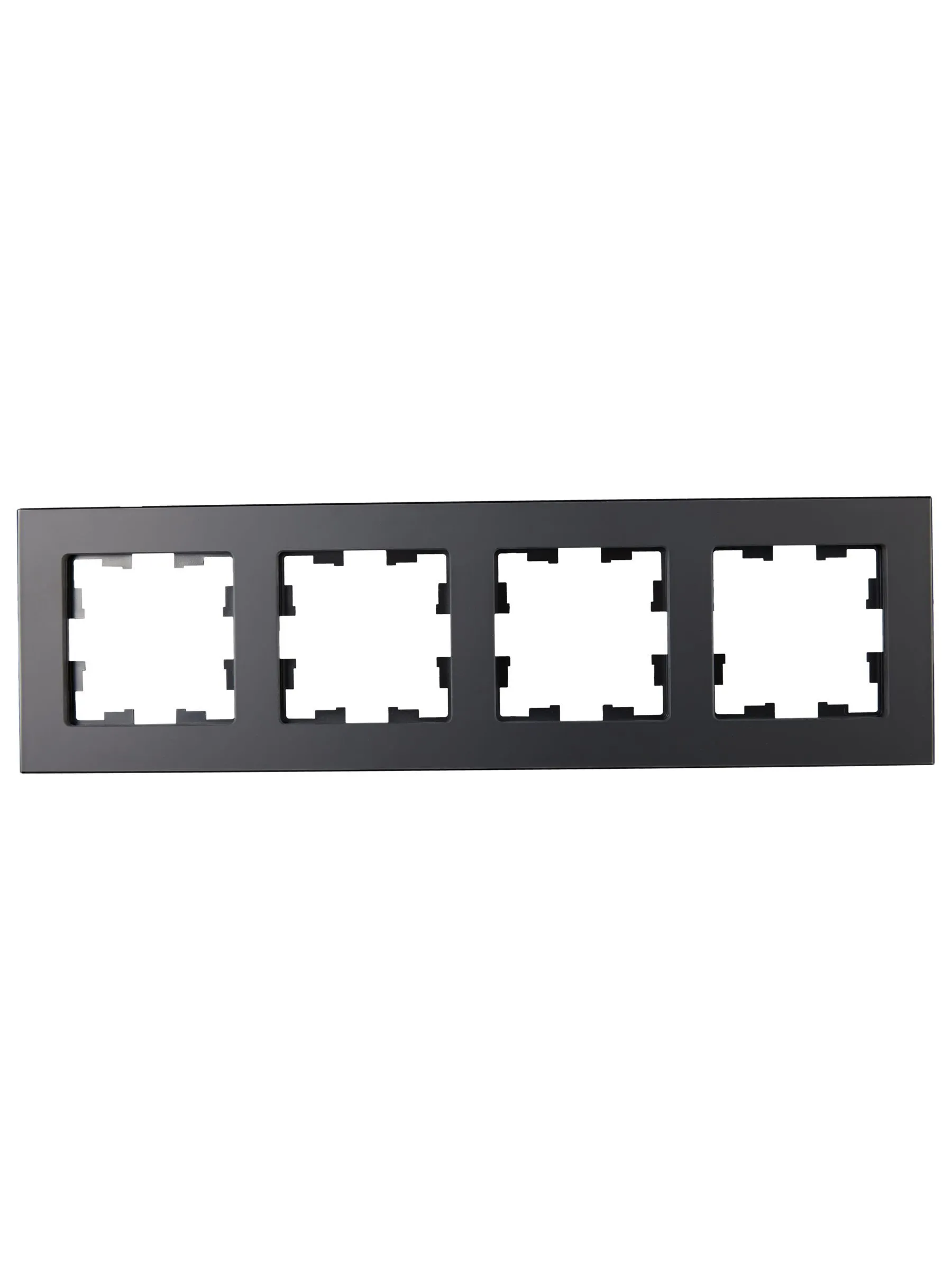 BRITE Рамка 4-местная РУ-4-2-Бр стекло черный матовый IEK - Фото 5